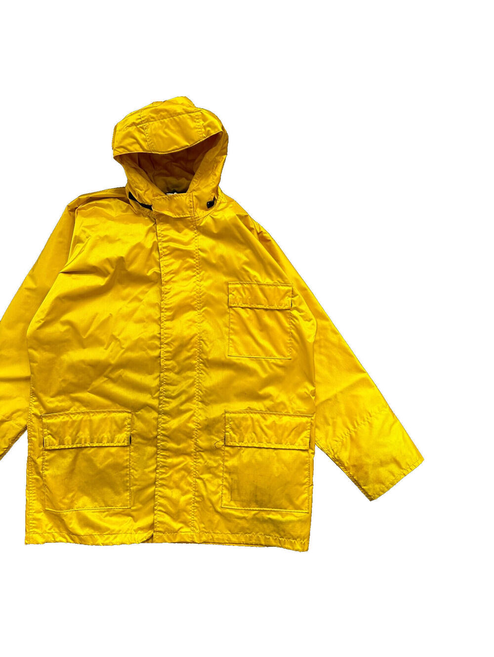 VTG Terrramar 1990s Diamond Jacket Mens Yellow XL Parka Rain Workwear